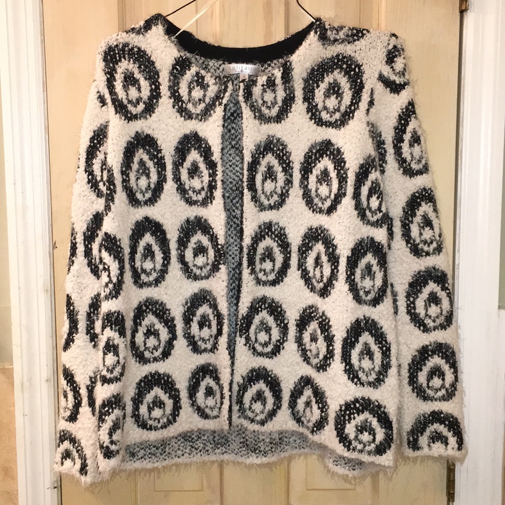 ANTHROPOLOGIE SOLITAIRE FUZZY MARLED SWEATER